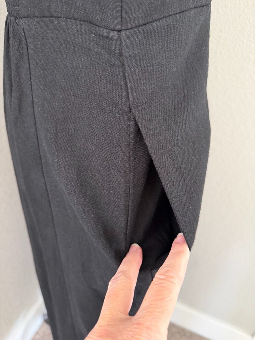 OLD NAVY Black Linen Midi Dress Sweetheart Neck Medium - Picture 8 of 11